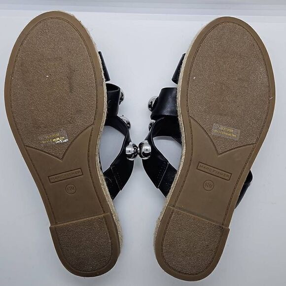 Slip On Studded Espadrille Prisca Sandal Marc Fisher Women Black Size 6.5 - Picture 3 of 7